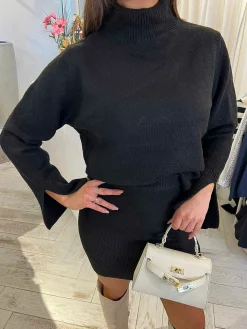 Cheap Alice Knitted Set Black Sets