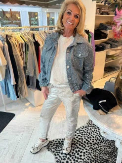 Discount Alison Sequin Jacket Denim Blue Jassen