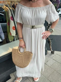 Best Sale Annabel Off Shoulder Maxi Dress Off White Jurken