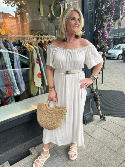 Best Sale Annabel Off Shoulder Maxi Dress Off White Jurken