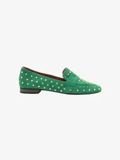 Best Babouche Loafers All Over Studs Green Loafers