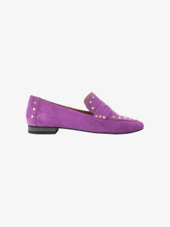 Shop Babouche Loafers Studs Purple Loafers