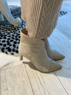 Flash Sale Babouche Yasmin Strass Ankle Boots Beige Hakken