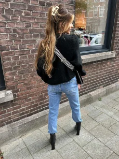 Cheap Bag Strap Pattern Black & White Riemen