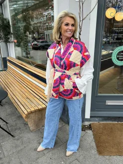 Online Beky Aztec Gilet Beige Gilets