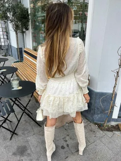 Best Sale Bibi Pattern Dress Off White Jurken