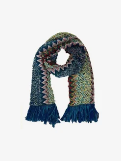 Flash Sale Big Zigzag Scarf Blue Mutsen & Sjaals