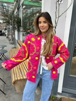 Fashion Bilboa Pattern Jacket Fuchia Jassen