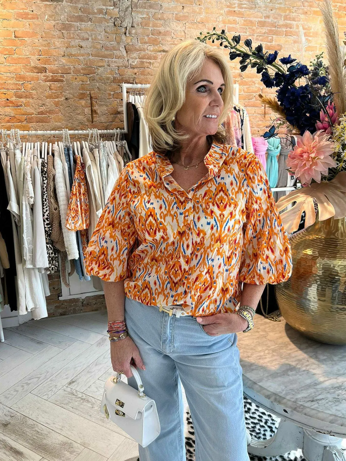 Cheap Blaire Blouse Orange Tops & Blousjes