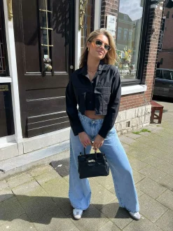 Discount Bodhi Cropped Blouse Black Tops & Blousjes