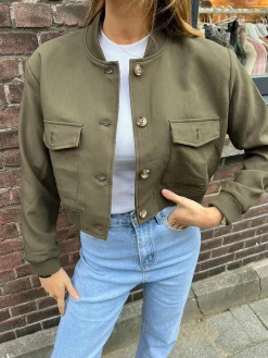 Clearance Brooke Cropped Jacket Army Jassen