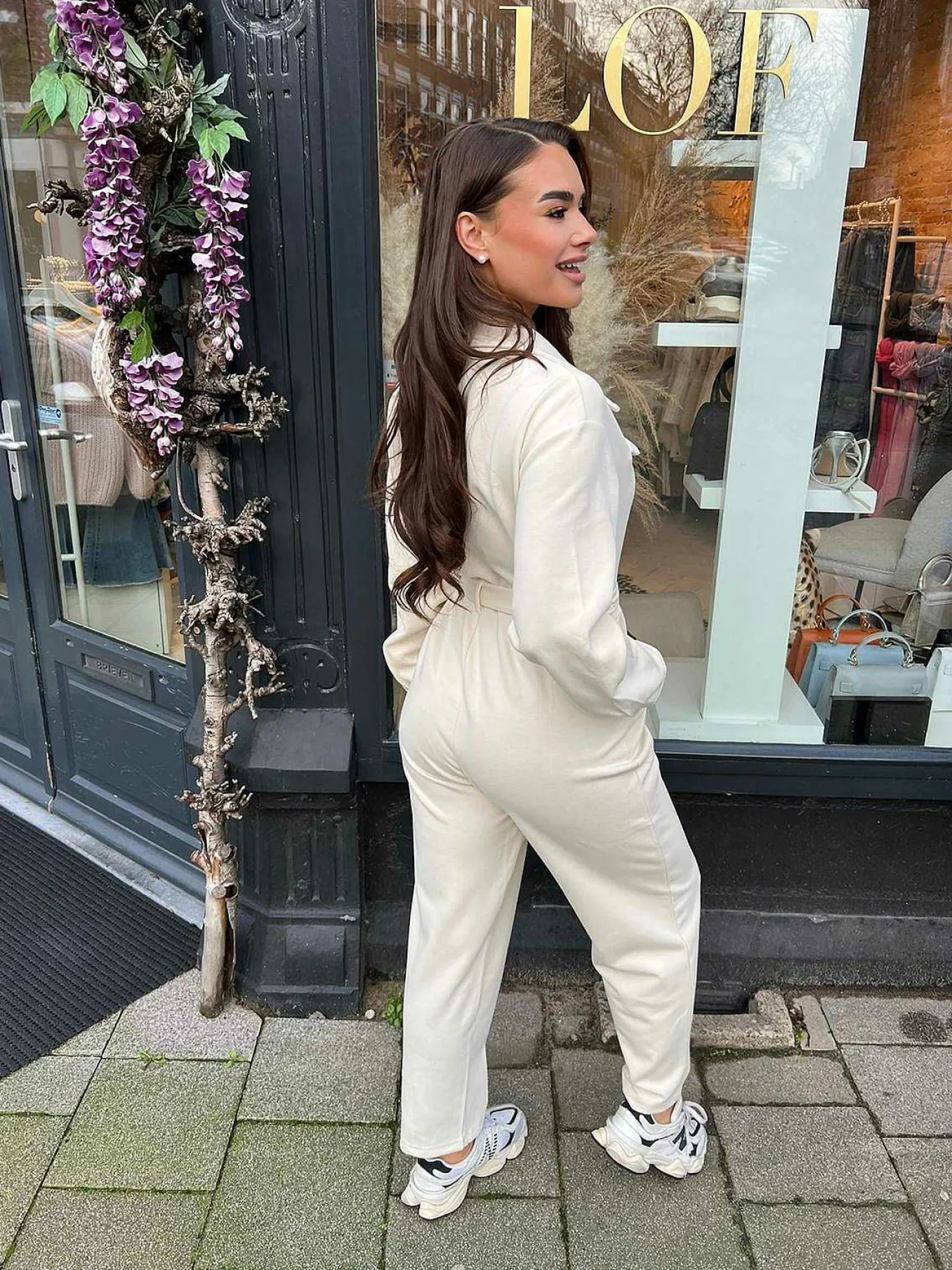 Shop Carli Comfy Jumpsuit Light Beige Jumpsuits
