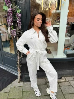 Sale Carli Comfy Jumpsuit Light Grey Jumpsuits