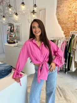 Best Charlie Cropped Blouse Pink Tops & Blousjes