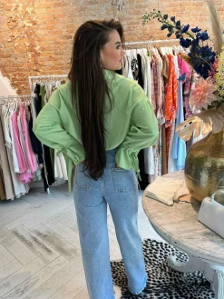 Discount Charlie Cropped Blouse Pistache Tops & Blousjes