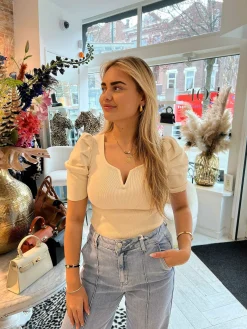 Fashion Claire Top Beige Tops & Blousjes