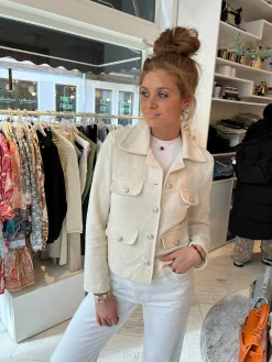 Sale Coco Tweed Jacket Beige Jassen