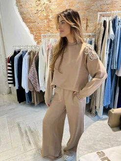 Cheap Comfy Strass Set Camel Sets