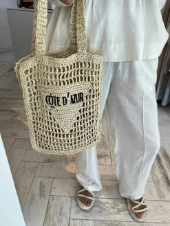 Store Cote D'Azur Beach Bag Beige Tassen