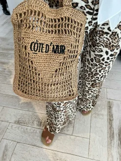 Outlet Cote D'Azur Beach Bag Camel Tassen