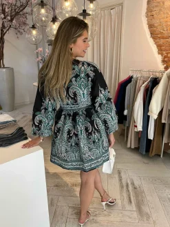 Sale Dani Print Dress Black Jurken