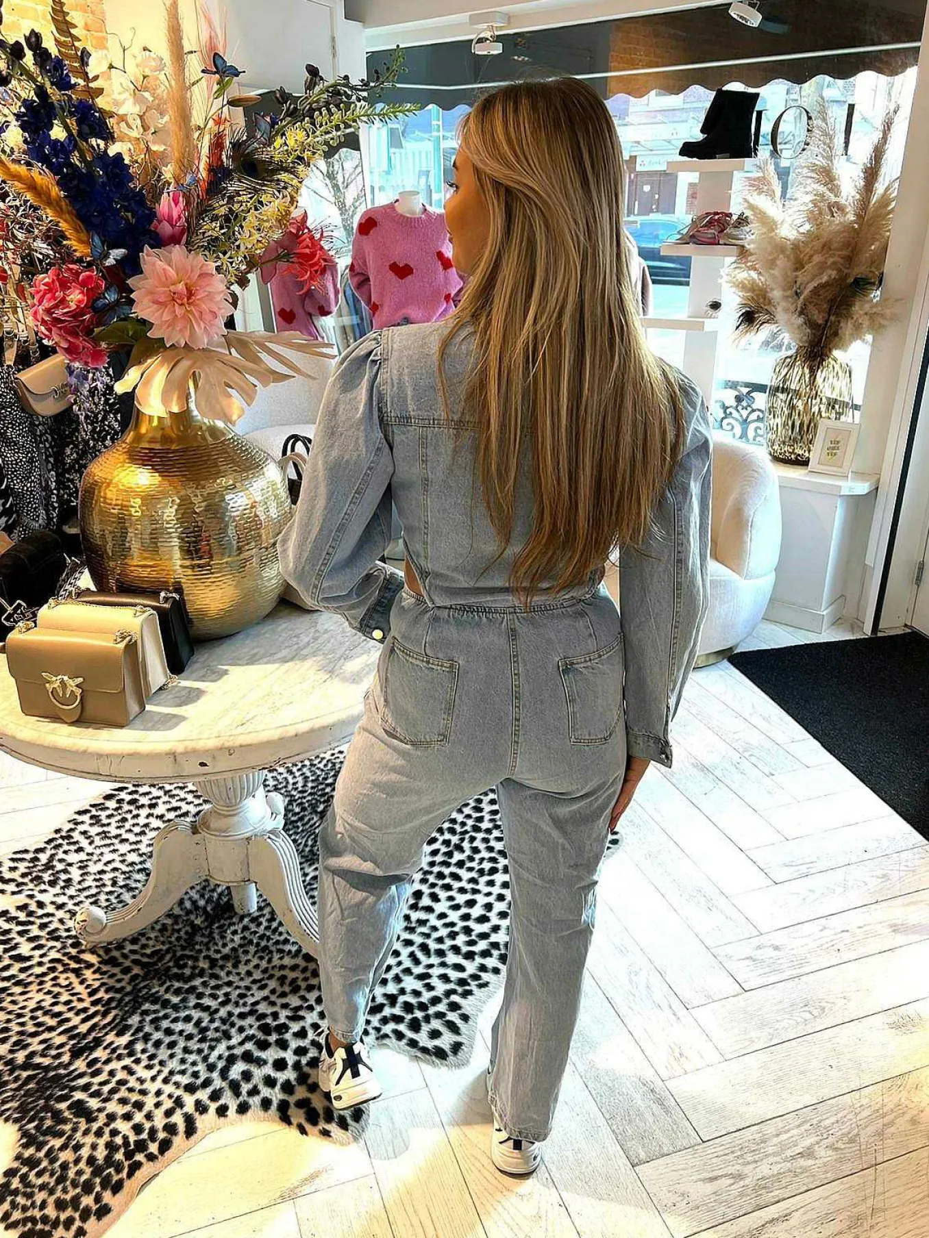 Discount Denim Cut Out Jumpsuit Blue Jumpsuits