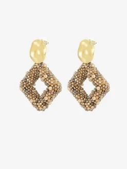 Store Earring Glass Beads Brown Oorbellen