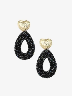 Discount Earrings Beads Oval Black Oorbellen