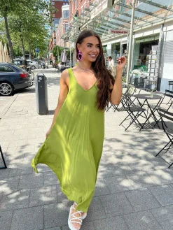 Discount Ella Maxi Dress Lime Jurken