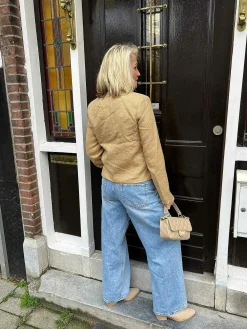 Discount Elodie Cropped Tweed Jacket Camel Blazers