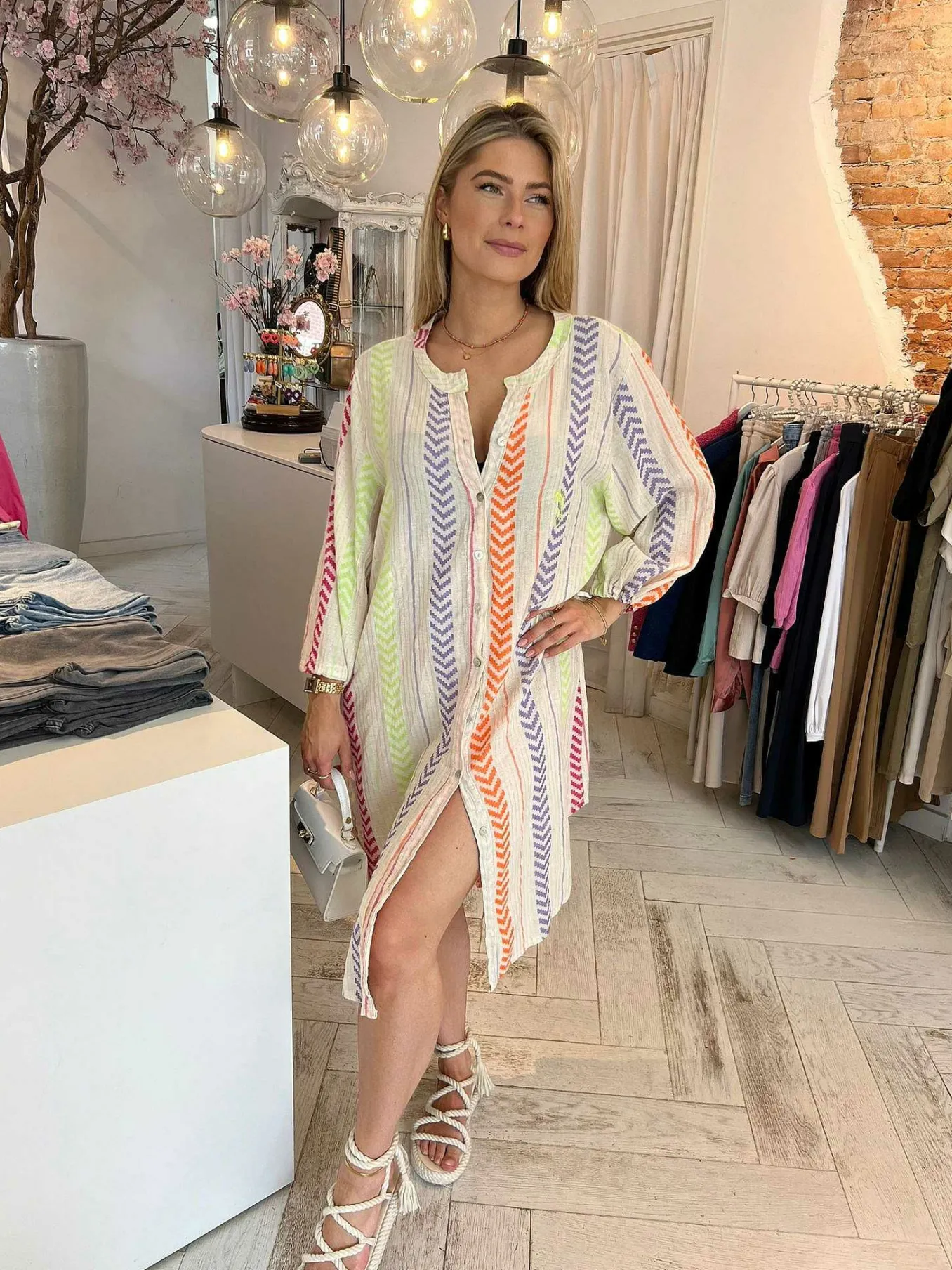 Online Elvi Lurex Maxi Dress Multicolor Jurken