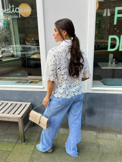 Best Sale Evi Broderie Blouse Wit Tops & Blousjes