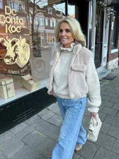 Cheap Faux Fur Gilet Beige Gilets