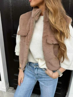 New Faux Fur Gilet Choco Gilets