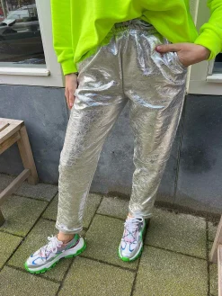 Best Sale Febe Metallic Pants Silver Broeken