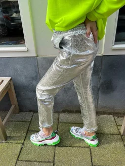 Best Sale Febe Metallic Pants Silver Broeken