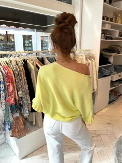 Outlet Fien Short Sleeve Ruffle Top Yellow Tops & Blousjes