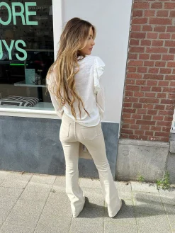 Best Flared Jeans Beige Broeken