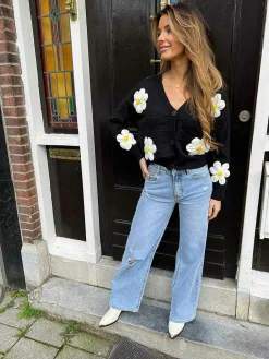 Clearance Flower Vest Black Vesten