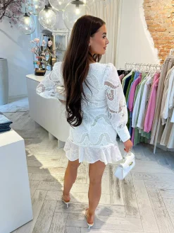 Cheap Gaby Broderie Dress Off White Jurken