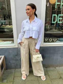 Outlet Hailey Linen Pants Beige Broeken