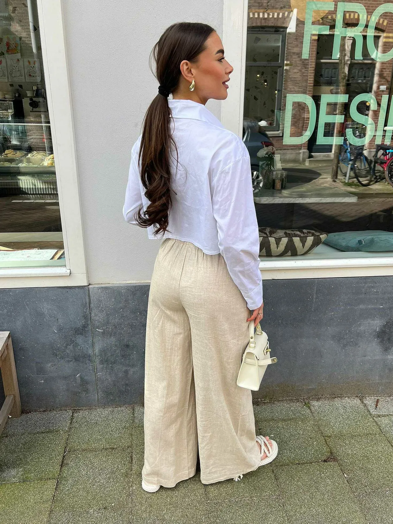 Outlet Hailey Linen Pants Beige Broeken