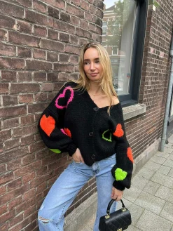 Clearance Heart Vest Black Vesten