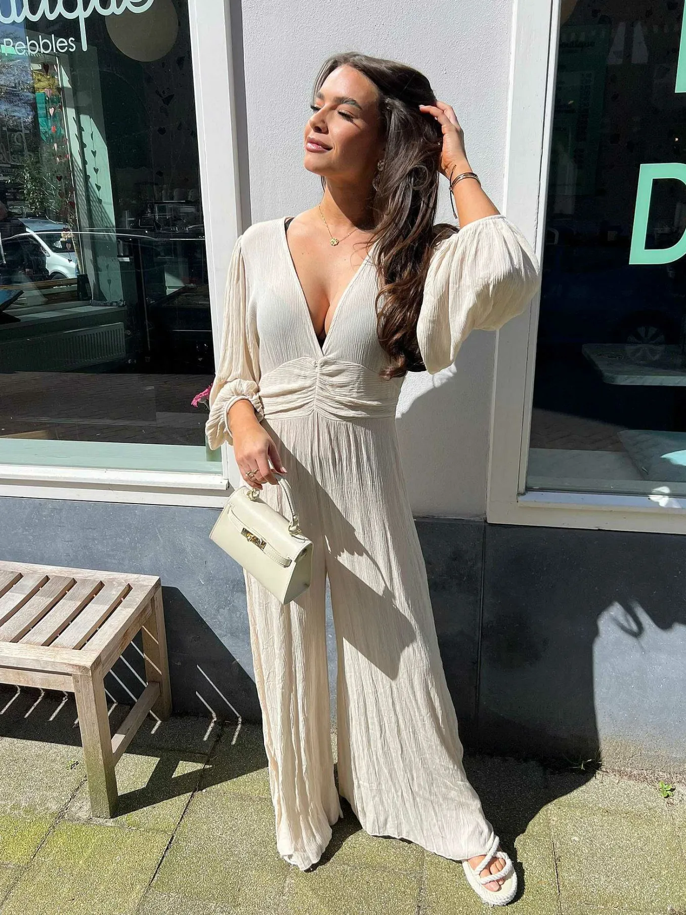 Online Indi Jumpsuit Beige Jumpsuits