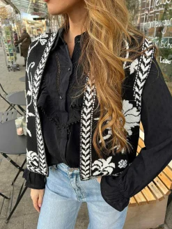 Flash Sale Ines Pattern Gilet Zwart Gilets