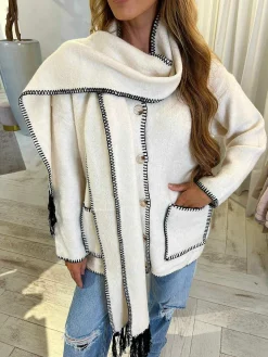 Store Inspired Blanked Jacket Beige Vesten