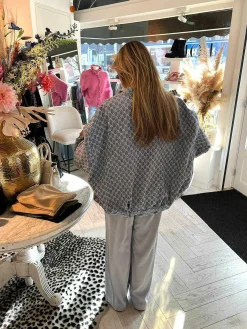 Online Inspired Bomber Jacket Denim Blue Jassen