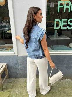 Flash Sale Isa Denim Gilet Blue Gilets