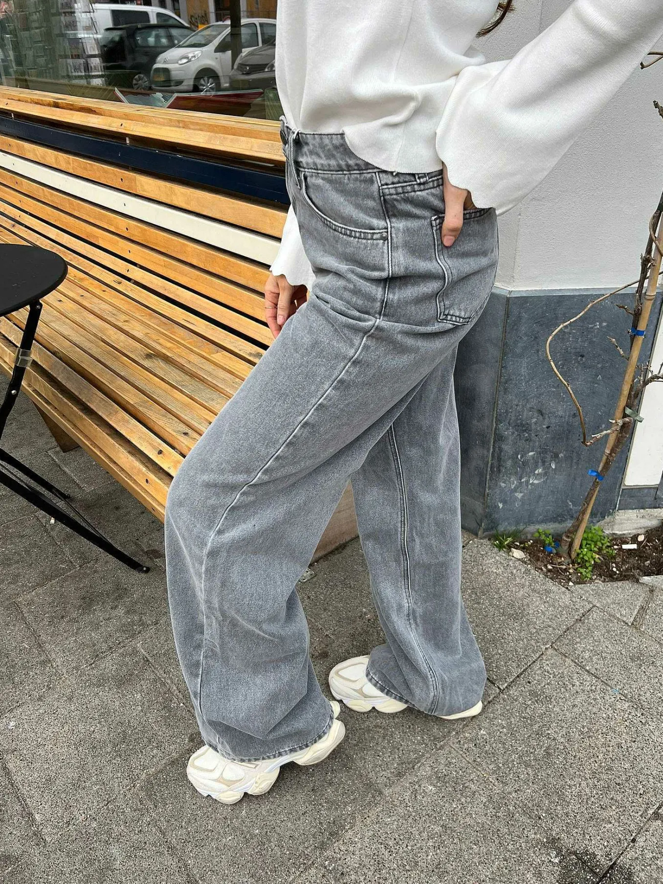 Fashion Jalou Wide Fit Jeans Grey Broeken