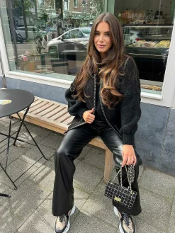 Best Jazzy Pu Pants Black Broeken